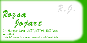 rozsa jojart business card
